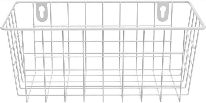 MaraFansie Hanging Kitchen Baskets Wire Storage Basket Adhesive and Screws - Image 2