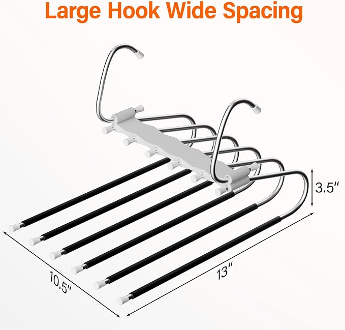 Upgraded Collapsible Pants Hangers Space Saving, 6 Layers Clothes Rack - Image 4