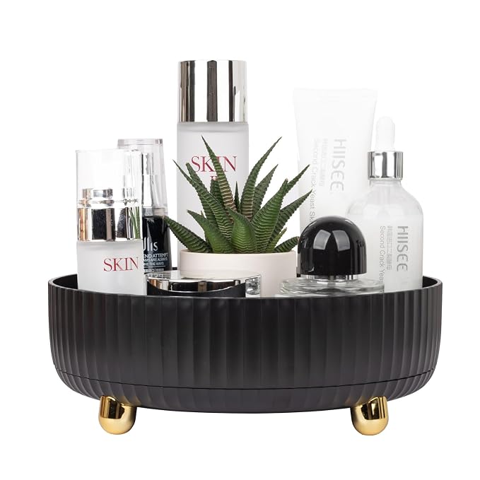Makeup Perfume Organizer Tray 360 Degree Rotating Lazy Susan Skincare Lotion by Anyoifax