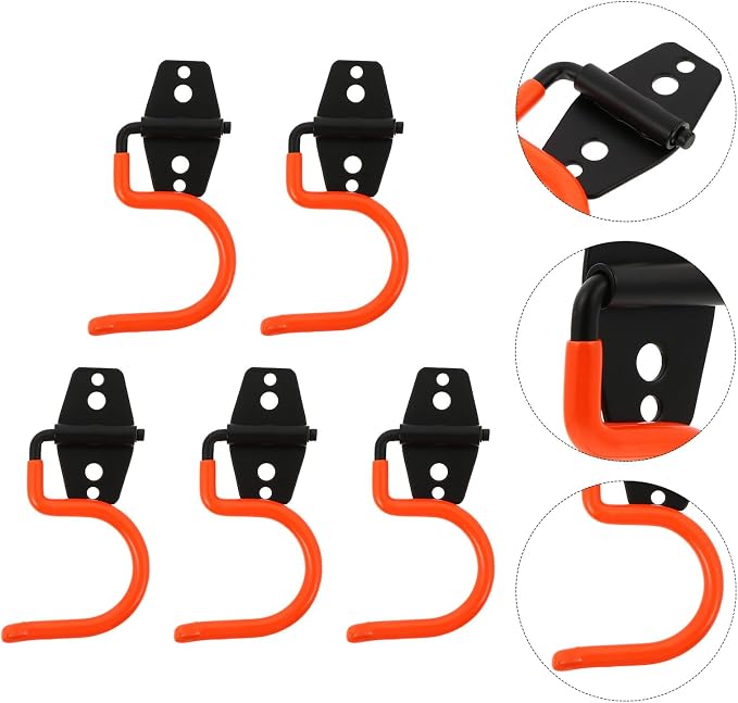 NOLITOY 5pcs Heavy Duty Metal Wall Mounted Hooks Large Capacity Storage Hangers - Image 4