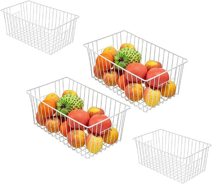 16Lx12W inch Wider Freezer Storage Organizer Baskets Container, Deep Metal Wire by Y.Z.Bros