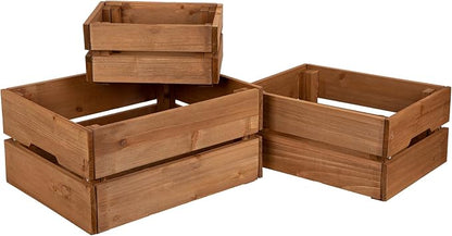 Set of 3 Rustic Wooden Storage Crates - Image 8