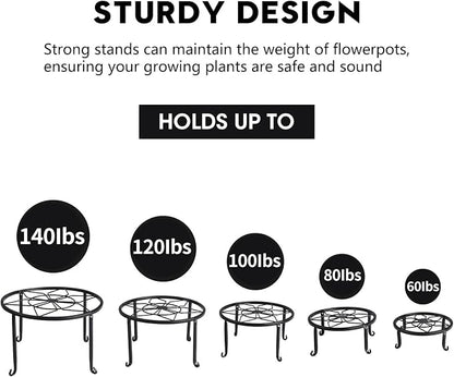 5 Pack Metal Plant Stands, Heavy Duty Potted Holder - Image 4