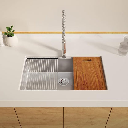 33 x 22 Drop-In/Undermount Kitchen Sink, TECASA Single Bowl Kitchen Sink - Image 8