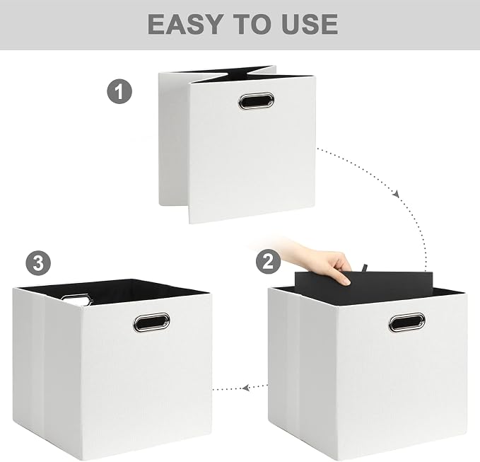 Posprica Fabric Storage Cubes, 13x13 Collapsible Storage Bins - Image 5