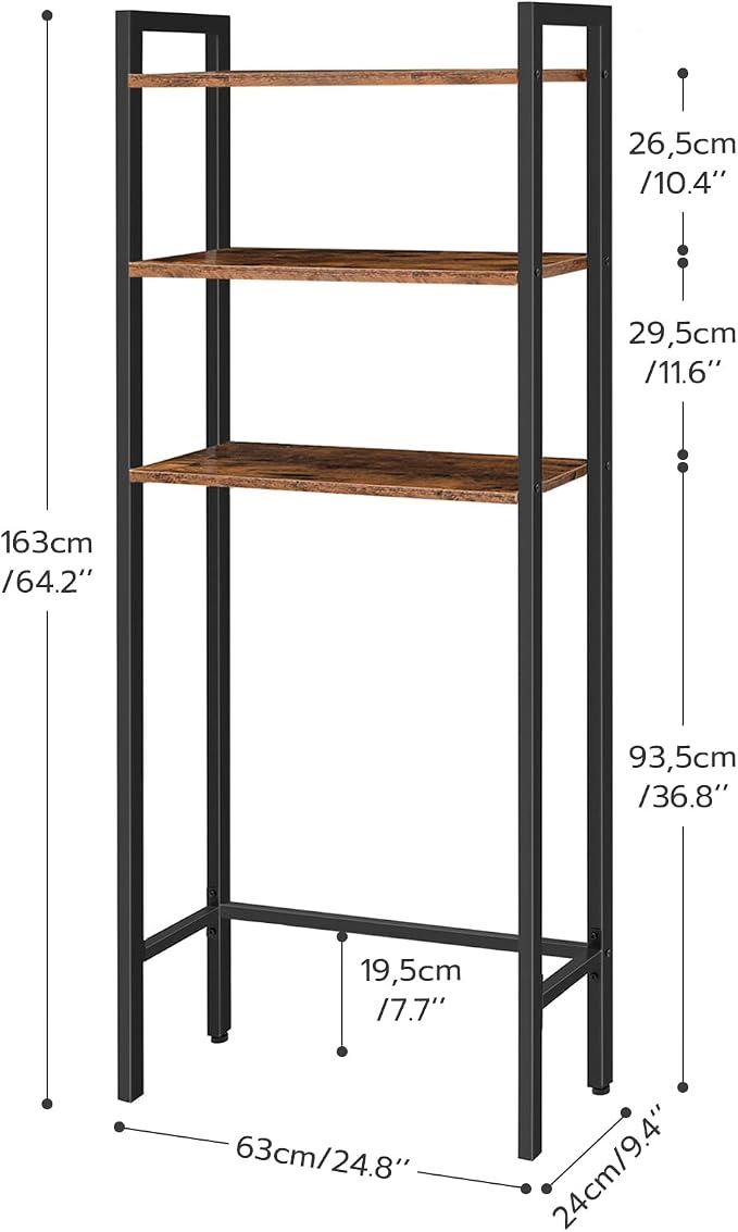 HOOBRO Over The Toilet Storage, 3-Tier Bathroom Organizer Shelf Over Toilet - Image 3