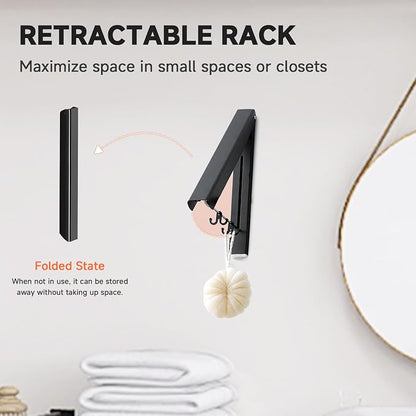 Retractable Clothes Drying Rack, Space Saver Wall-Mounted Retractable & - Image 4