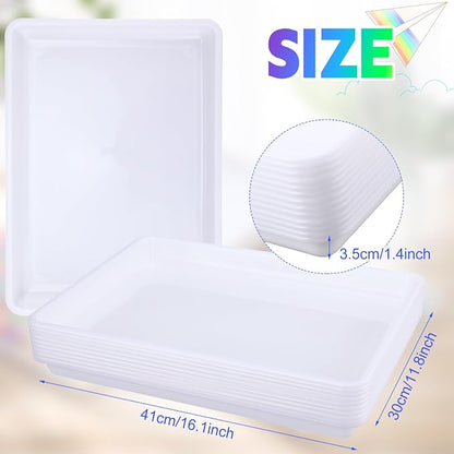 Hoteam 10 Pcs Flat Storage Organizer Tray Bin Paper Tray - Image 2
