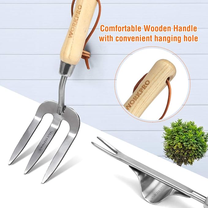 WORKPRO Garden Tools Set, 8 Piece, Stainless Steel Heavy Duty Gardening Tools - Image 5