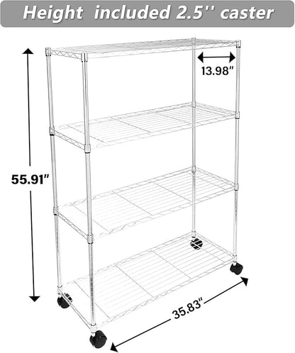 Simple Deluxe Heavy Duty 4-Tier Storage Shelving Unit, 35.83" W x 13.98" D x - Image 3