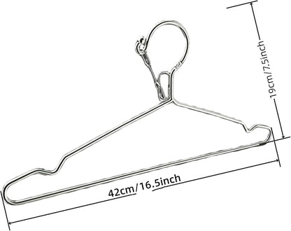16.5” Wire Hanger 4mm Lockable Hangers 10Pack Stainless Steel Slim Thin Heavy - Image 3