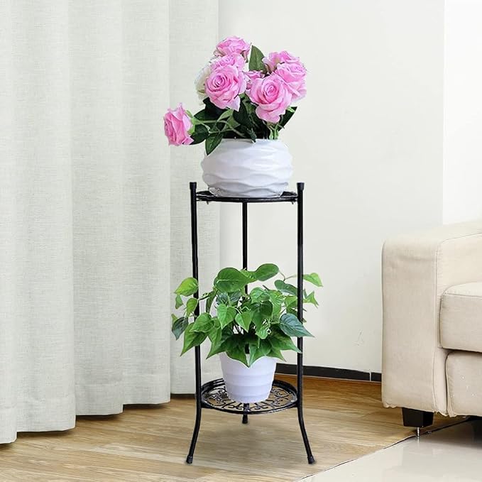 19. Plant Stand for Flower Pot Heavy Duty Potted Holder, 2 Tiers Tall Planter - Image 6