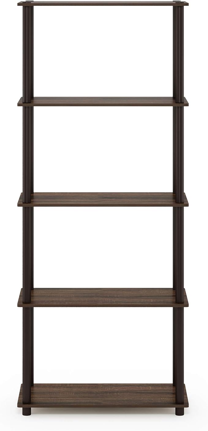Furinno TURN-N-TUBE Storage Shelves, 5-Tier Book Shelf, Corner Shelf, Toolless - Image 7