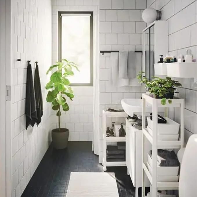 HIEEY 4 Tier Bathroom Shelf, Bathroom Rack, Shelves Organizer, - Image 4