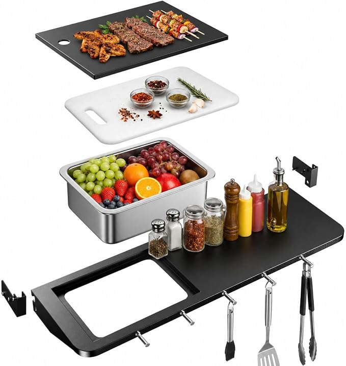 QuliMetal Folding Front Shelf for Traeger Pro 34, Texas Elite 34, Century 885 by QuliMetal