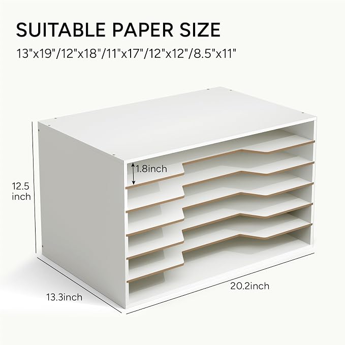 12x18 Construction Paper Organizer, Larger Size Wooden Literature Organizer - Image 3