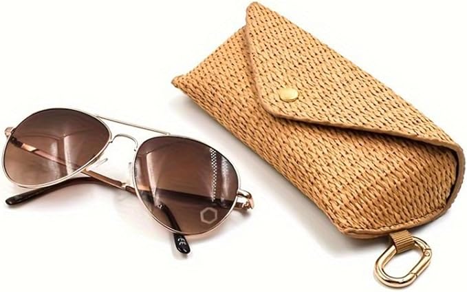 Glasses Case - Woven Straw Style Soft Box - Image 6