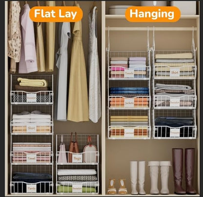 Hanging Closet Organizers and Storage, 5 Tier Closet Shelf Clothes Organizer - Image 4