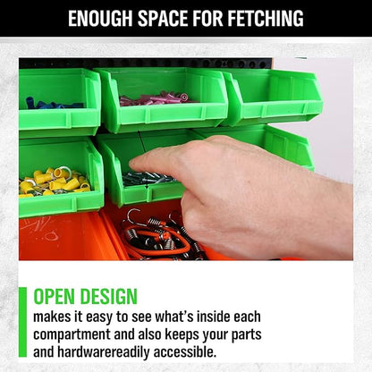 SWANLAKE GARDEN TOOLS 30-Bin Wall-Mounted Storage Bins, Heavy-Duty Garage Tool - Image 6