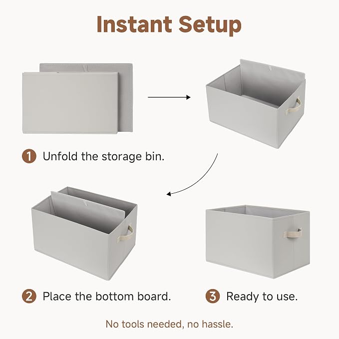 StorageWorks Storage Baskets for Shelves, Foldable Fabric Closet Storage Bins - Image 7