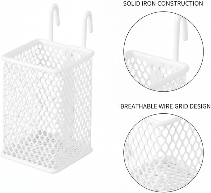 Wire Grid Hanging Basket, Iron Wall Mount Organizer - Image 6
