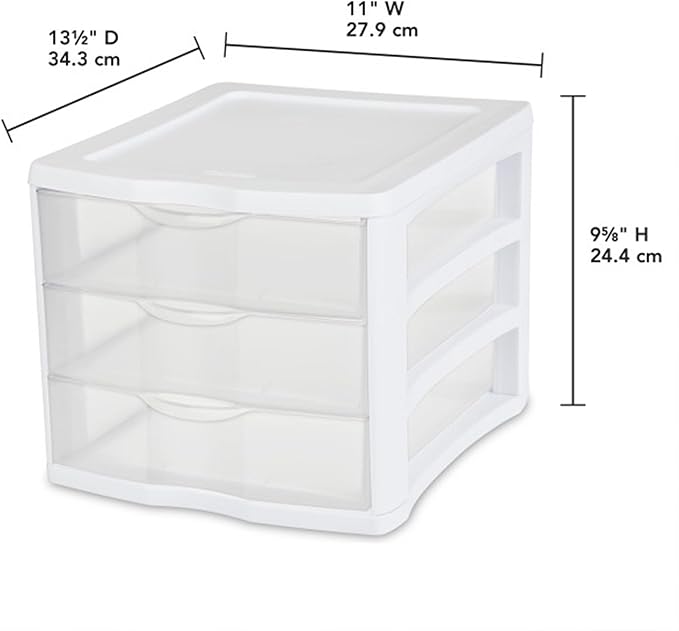 4 Sterilite ClearView Portable 3 Storage Drawer Organizer Cabinets - Image 3