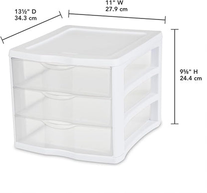 4 Sterilite ClearView Portable 3 Storage Drawer Organizer Cabinets - Image 3