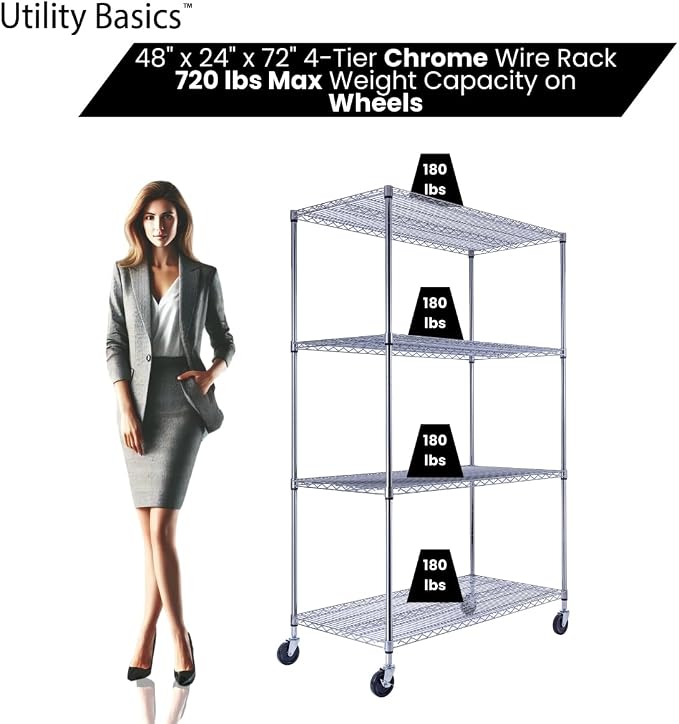 NSF Commercial 4-Tier Wire Shelving - Image 4