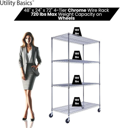 NSF Commercial 4-Tier Wire Shelving - Image 4