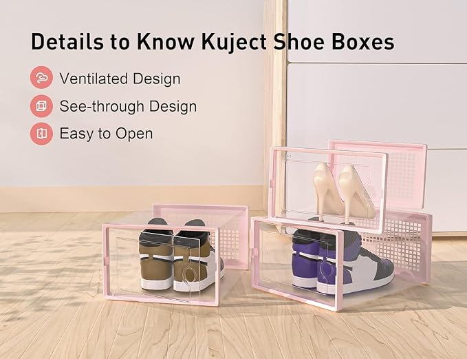 Kuject X-Large Shoe Storage Boxes 12 Pack, Entryway & Under-Bed Storage - Image 5