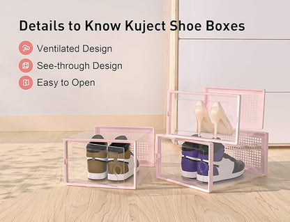 Kuject X-Large Shoe Storage Boxes 12 Pack, Entryway & Under-Bed Storage - Image 5