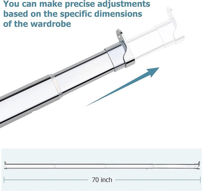 Heavy Duty Oval Closet Rod for Hanging Clothes, 51-70 Inch Adjustable Closet - Image 3