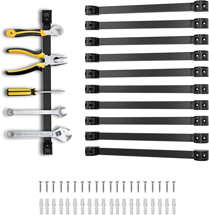 16" Magnetic Tool Holder, 10 Packs Magnetic Storage Strips Magnet Bar PVC Coated by SDLDEER