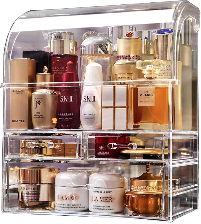 MOOCHI Clear Professional Large Cosmetic Makeup Organizer Bathroom Storage by MOOCHI
