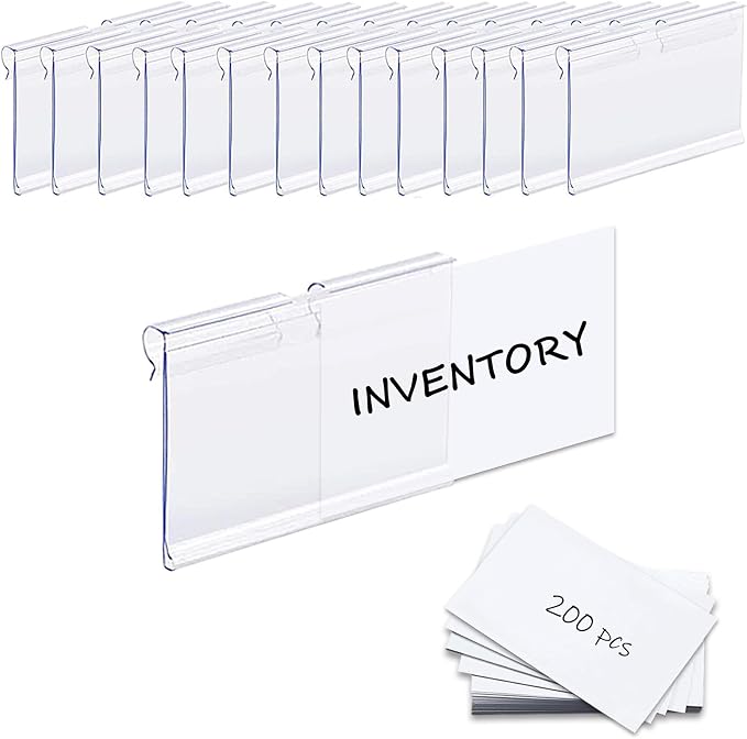 200PCS Basket Bin Labels Clip On, ChanQnTon Clear Plastic Label Holders by ChanQnTon
