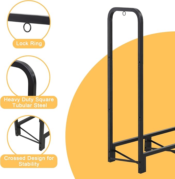 Werph 12FT Firewood Rack Outdoor, Heavy Duty Firewood Storage Rack, Outdoor - Image 4
