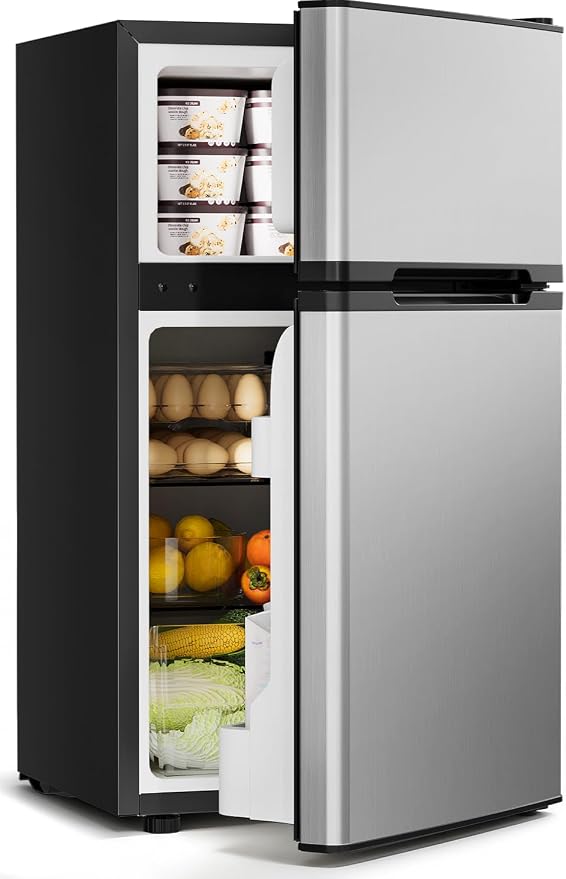 3.2 Cu.Ft Mini Fridge with Freezer by Feelfunn