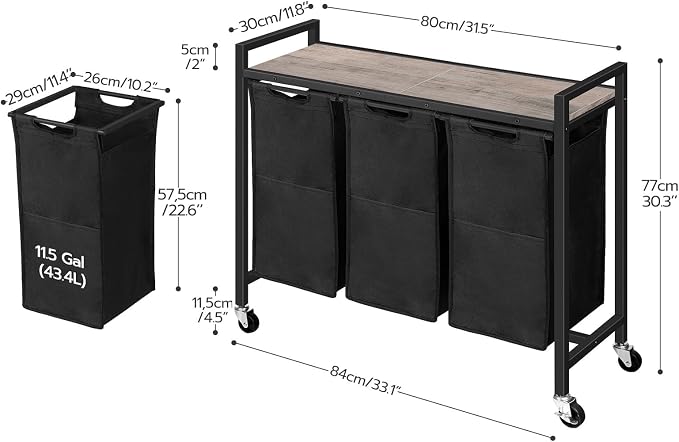 HOOBRO Laundry Sorter 3 Section, Laundry Hamper - Image 6