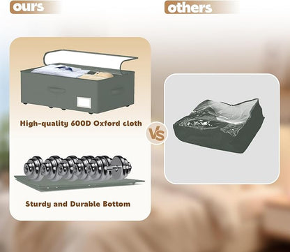 Under Bed Storage with Wheels, No Assemble Required 10 inches Height, Rolling - Image 6
