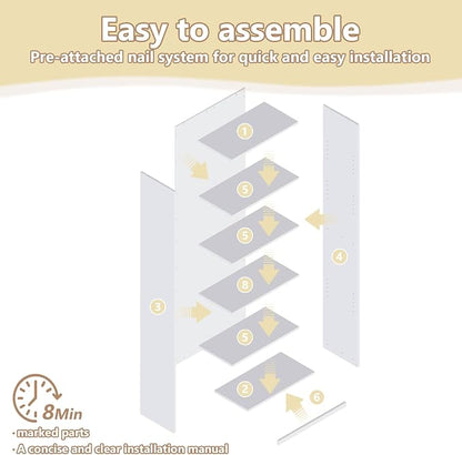 CTESNE【2026 Adjustable Shelves 5-Tier Bookcase, 71 inches, Wooden Open Display - Image 7