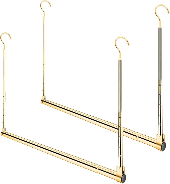 Adjustable Hanging Closet Rod, Extender Hanging Rod, Closet Hanging Organizer by Yeetburg