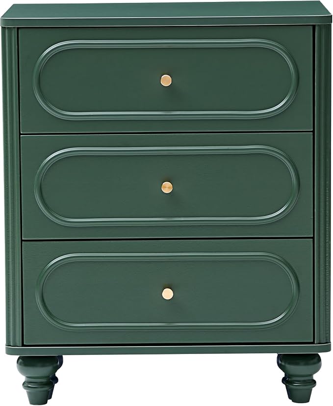 3 Drawer Fluted Dresser for Bedroom Set of 2, Mid Century Modern Chest of - Image 7