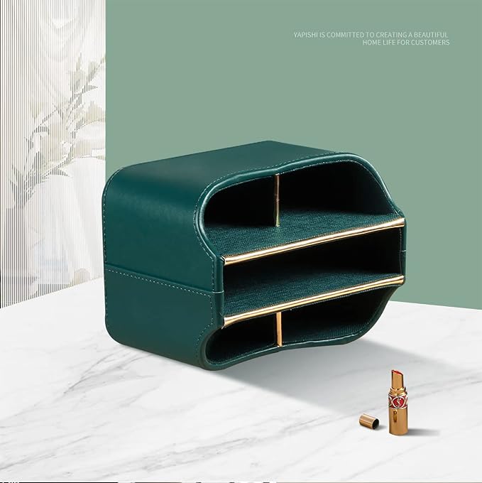 Leather Remote Control Holder for Table, 360 Degree Spinning TV Remote Caddy - Image 4