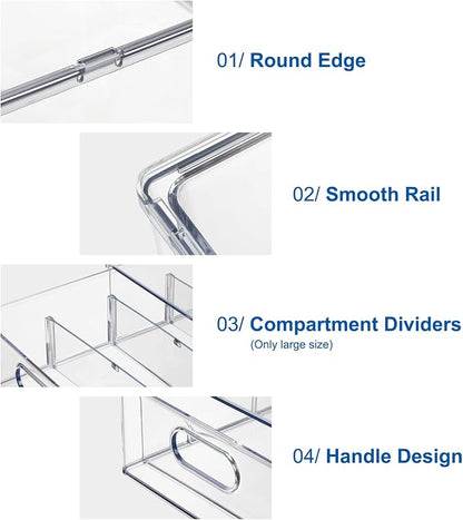 Fridge Drawer Pull Out Stackable Bins, Fridge Organizer Storage - Image 3