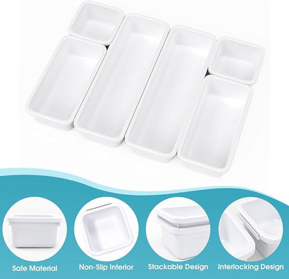 6 PCS Drawer Organizer Set, 3 Size Makeup Drawer Divider Organizer - Image 3