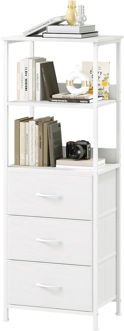 Somdot 3 Tier Bookshelf with Drawer, Tall Bookcase with Shelves, Bookshelf by Somdot