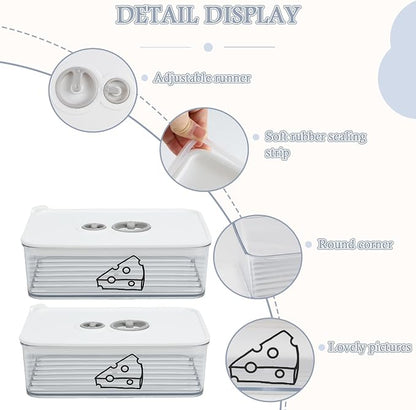 2 Pcs Cheese Container for Refrigerator, Cream Cheeses Storage Box, Cheese - Image 2