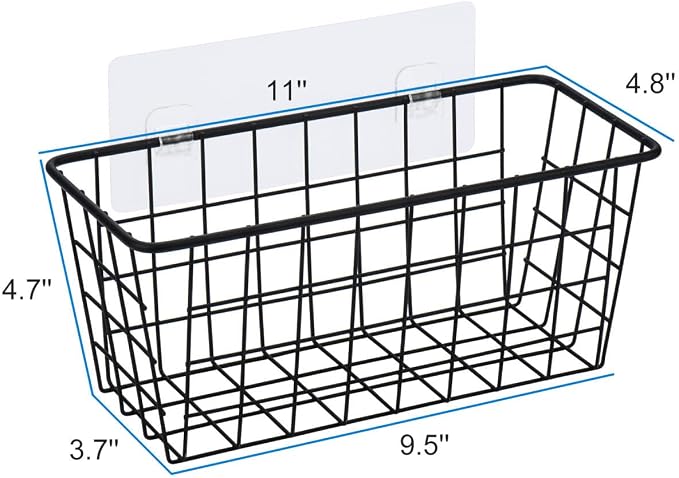 Toplife Adhesive Hanging Wall Baskets, Kitchen Cabinet Door Organizer 2 Pack | - Image 2