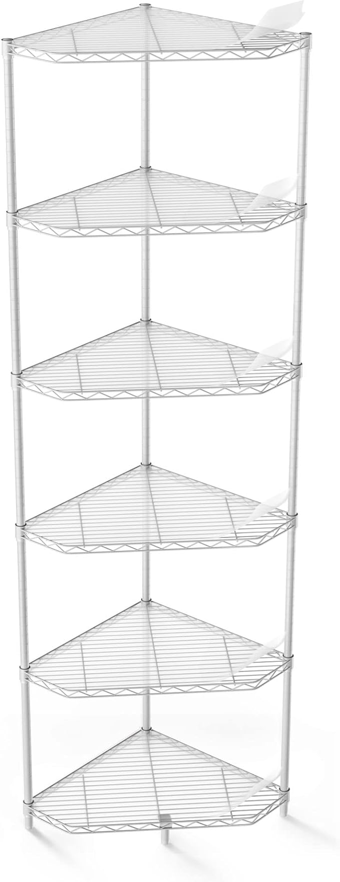6 Tier NSF Metal Corner Shelf Wire Shelving Unit, 600lbs Capacity Heavy Duty by pouseayarMassageTable