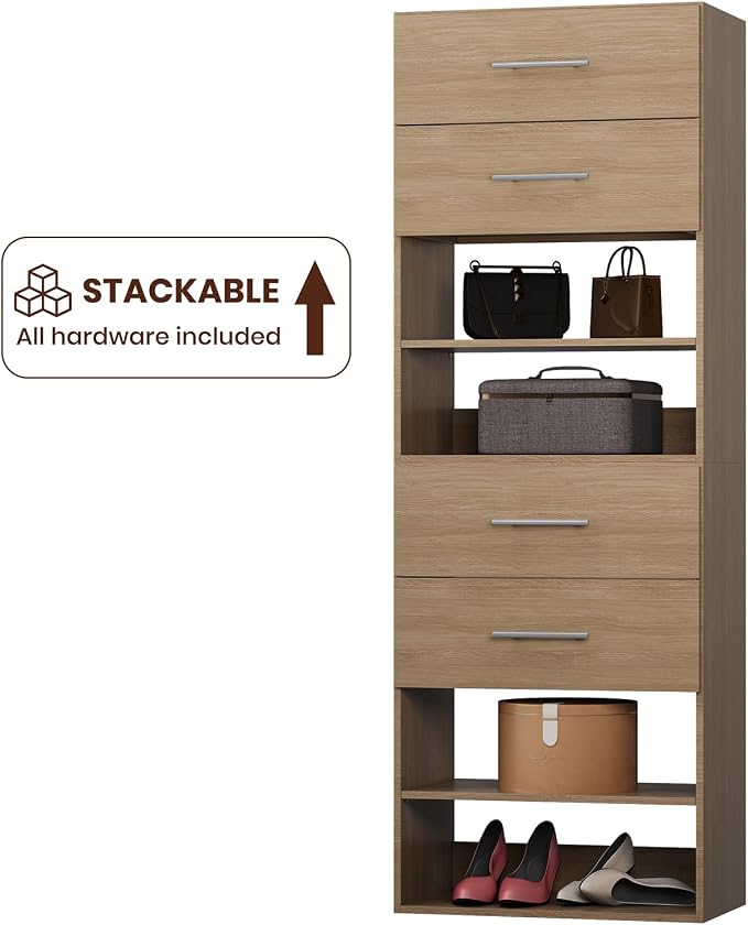 ROOMTEC 19.5" 2 Drawer Short Tower Closet Unit, Modular Closet System - Image 7